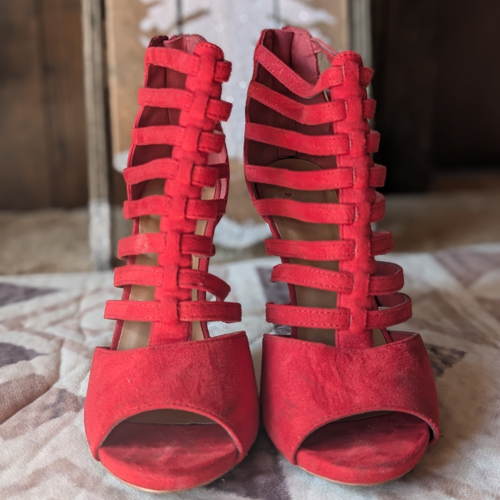 Sexy Strappy Red Strappy Heels